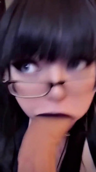 Self Degrading Goth GF Gets 4 Loads
