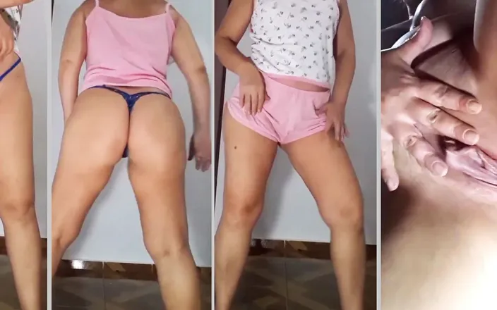 Mirelladelicia: Striptease, Pink Doll Shorts and Blue Panties