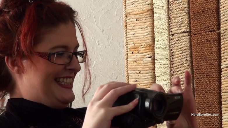 Hard Euro sex: Slutty redhead does big black cock while female takes pics