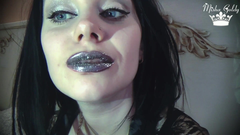 Goddess Misha Goldy: New metal lipstick worship