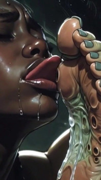 Ebony Slave Girl Licking & Worshipping Alien Feet - Extreme Pleasure