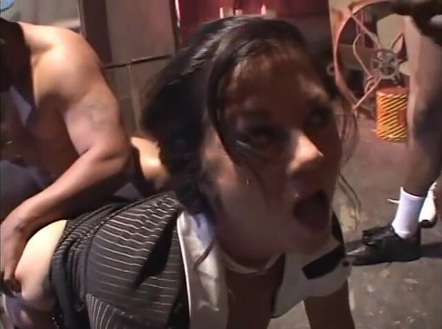 Fuck me Hard: Fat ass Milf pussy pounded by black foursome in alley