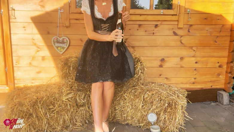 Miley Weasel: Hot Blonde German Girl in Dirndl Gets Fucked All Holes