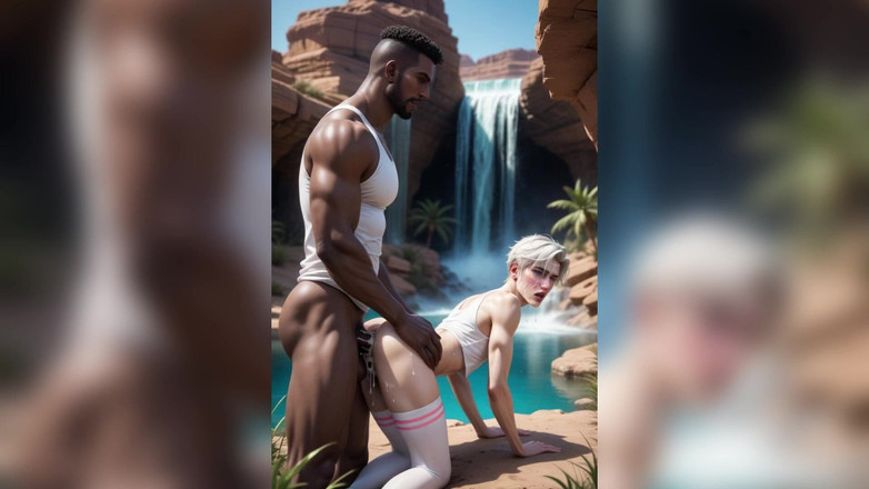 AI gay porn: Ai BBC Mrdání Femboy Ass Cum