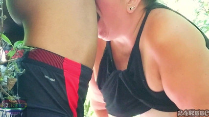 24KBBC: BBW neighbor and I have some fun in the woods