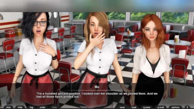 3DXXXTEEN2 Cartoon: Drei sexy kellnerinen und keine kunden. 3D-porno, cartoon-sex