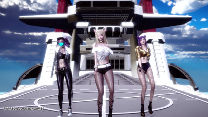 3D-Hentai Games: Helicopter sexy striptease Ahri Akali Kaisa Seraphine league of legends...