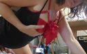 Amouldolo: 2229 - Couple français amateur, sexe habillé, lingerie en satin