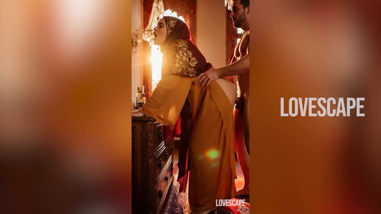 Lovescape: Arabische prinses wild geneukt - eindigt met plakkerige lading in het...