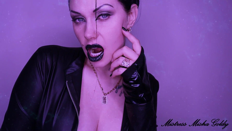 Goddess Misha Goldy: Glossy black lips get total control over you! Mesmerizing JOI