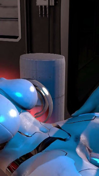Test De La Chatte D’une Fille Robot Sexuel À Demi Assemblée