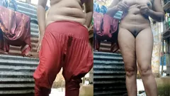 Banyodan sonra giyinmiş. Bangladeşli sadia bhabi elbise giyiyor