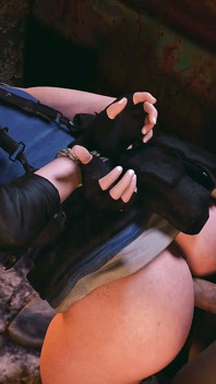 Jill Valentine had bondageseks op straat
