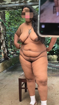 Chubby Indian Girl in Black Jack Completely Strips for Camera