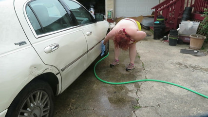 BBW nurse Vicki adventures with friends: 私のアイアンマンのビキニセットパート2点滅の内外洗車