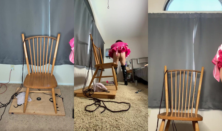 Sissy Candy: Sissy Maid Candy Playing with Her Huge Dildos Again!
