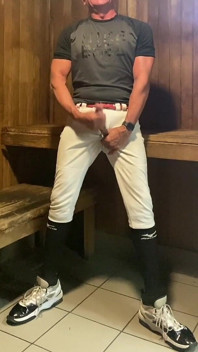 Jacked Baseball Player Jockdad87 Edges in the Sauna Again