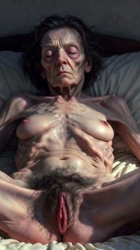 85-letnia babcia związana - Big Open Hairy Pussy błaga o spermę w środku