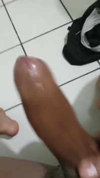 Oiled up Stroking Dick
