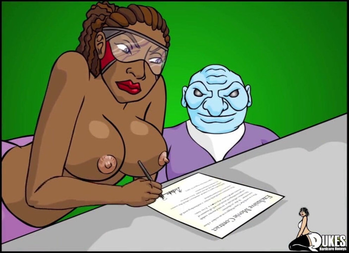 Dukes Hardcore Honeys: Big booty ebony superheroine captured by aliens