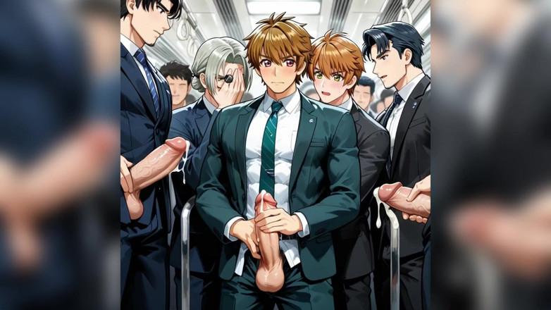 AI gay porn: Gay garoto molhado, foda no cu