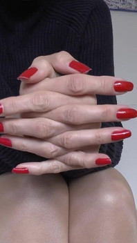 Slave Marking with Pen, Beautiful Red Fingernails, Lady Victoria Valente