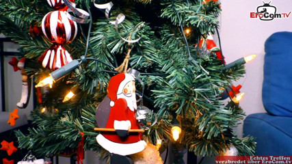 EroCom: Kinky blonde neighbour with small tits fucked at Christmas