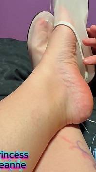 My Slave Licked My Feet. He Is Well Trained. Close up