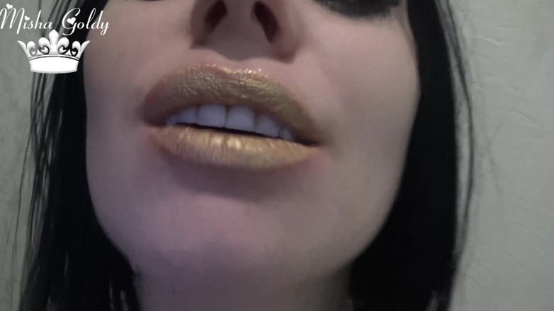 Goddess Misha Goldy: Gouden godin lippen &amp; sieraden fetisj