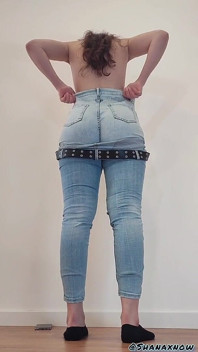 Zwei jeans für meine fetisch-jeans mit dickem arsch