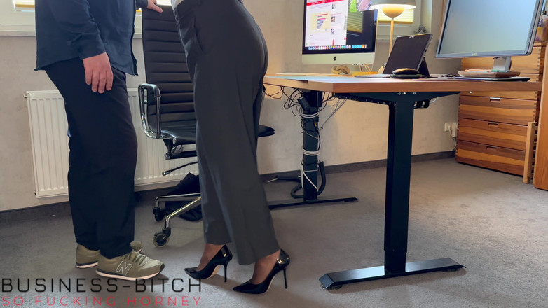 Business Bitch: Hot Secretary in Office Pants Has Job Interview BJ Sex...
