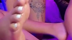 Foot Licking Session by Horny Lesbians