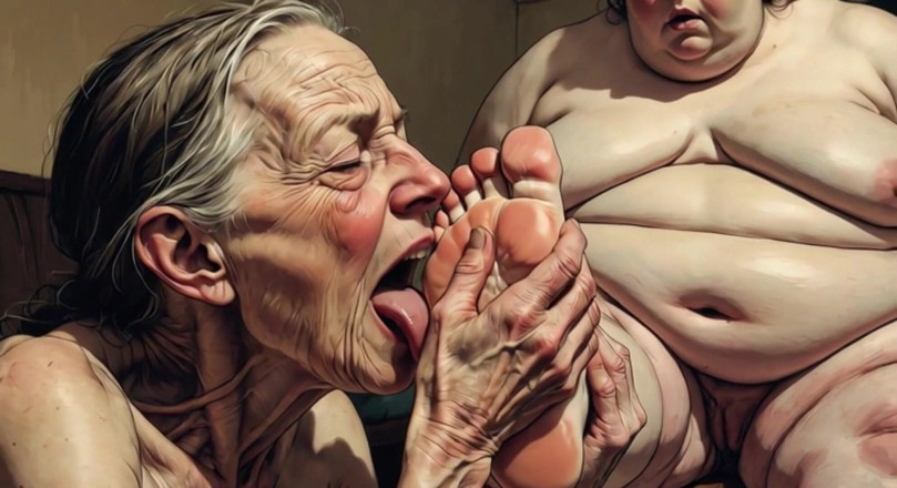 YOUR BEST FANTASY: 90 Year Old Granny Licking &amp; Sucking BBW Big Feet - Very...