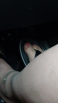 Nylon Feet and Flip Flops in the Car