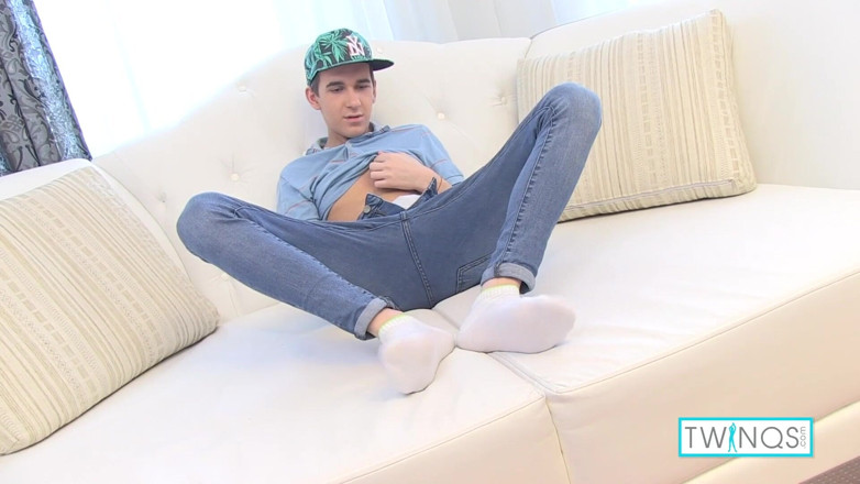 Twin Qs: Sweet boy William milks his hard dick with a penis...