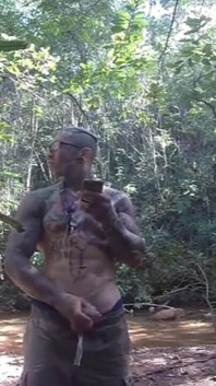 Handjob in the Waterfall Cumming with Soft Cock