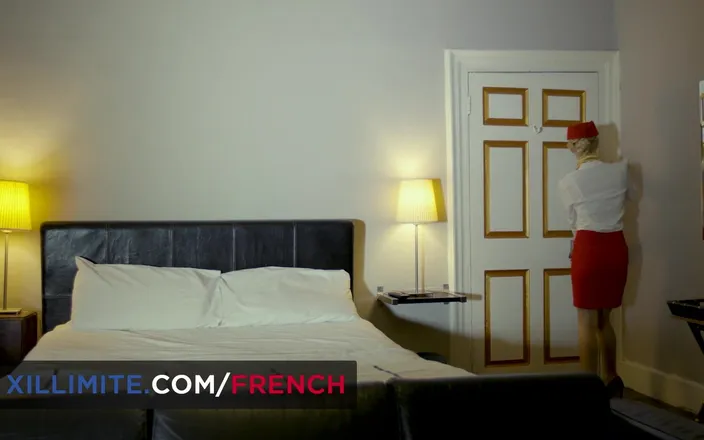 French girls at work: Trio at the Hotel with 2 Sexy Stewardesses