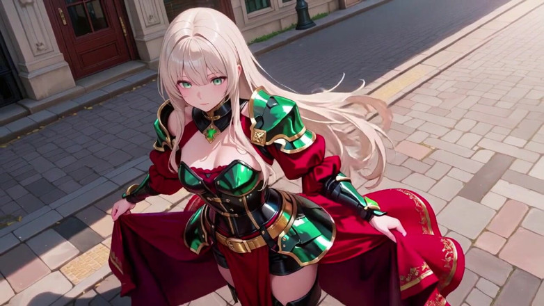 Tay Swift X: Forbidden Fantasy in Red &amp; Green Armor! Blonde Knight Lounges Seductively...