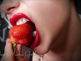 Goddess Misha Goldy: Lipsberry诱惑！崇拜，手淫和射精！撸管