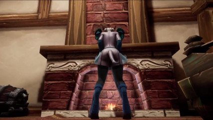 Wraith Futa: Shemale demon pieprzyć ciężarnego elfa przed kominkiem