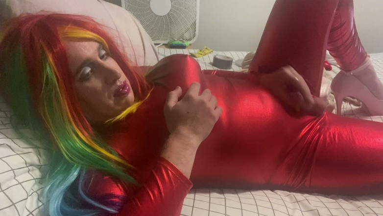Natasha Sparklez: Depraved Sissy Gags on Cock, Cums on Cock, Eats Her...