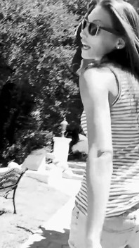 Classic Brett and Celeste Lesbian Sex Poolside