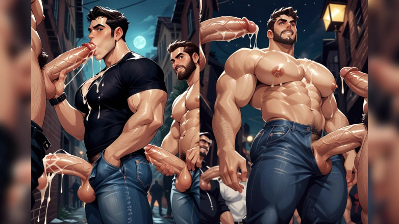 Boycum: Musculoso gay rabuda fode porra