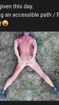Open Ass While Laying in a Park
