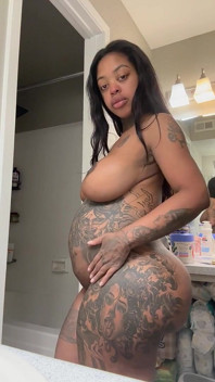 Big Busty Princess Shows off Her 9 Months Pregnant Belly