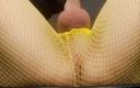 Lizzaali: Floor View Cumshot and Twitching in My Green Fishnet Pantihose...