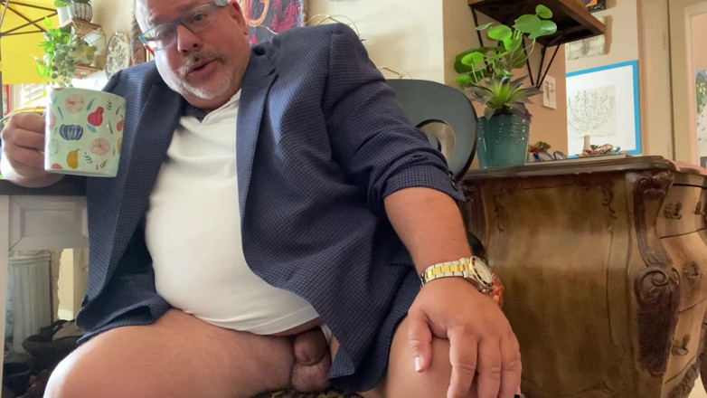 Hand-Free-Daddy-Chub: Dress socks, wide feet on a fat grandpa with biggest...