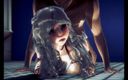 GameslooperSex: Frumoasa Jade acoperită de spermă - animație