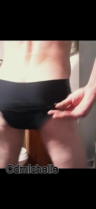 Crossdresser Cdmichell Wearing Daughters Black Panties