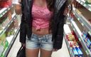 Cumbizz: Teen zlodějka v supermarketu bukkake nakupování 4 cumm